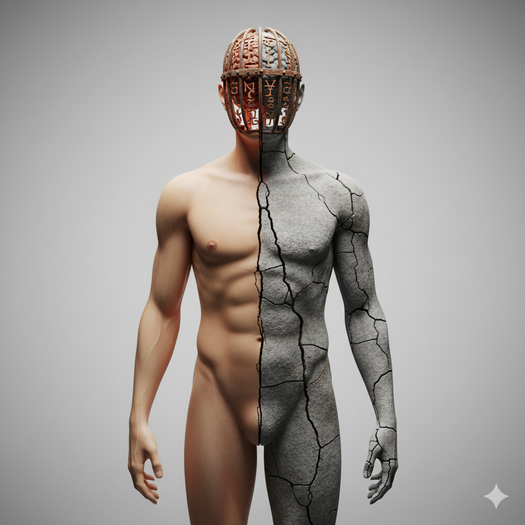 Symbolic art of thought hardening the body