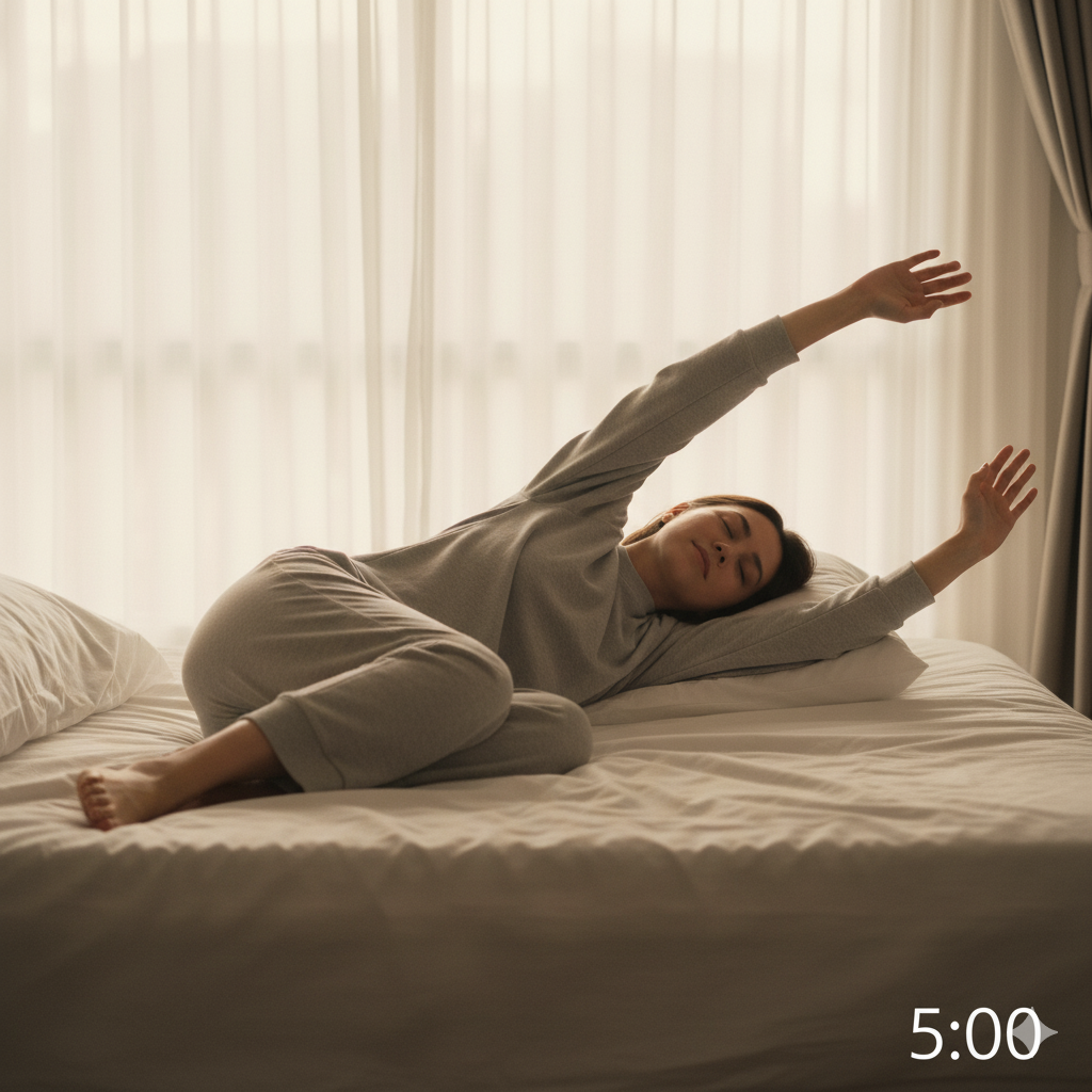 Waking up and stretching slowly like a cat